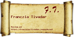 Franczia Tivadar névjegykártya